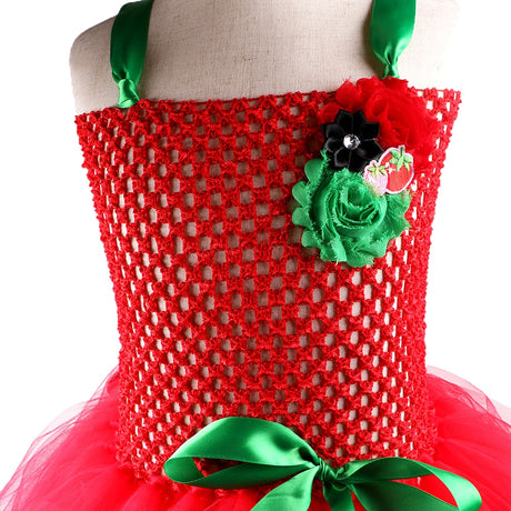 Red Sweet Strawberry Tutu Dress Halloween Costumes