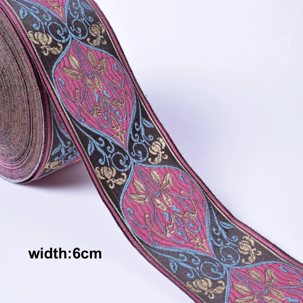 1M Boho Embroidered Jacquard Ribbons Trim DIY Craft