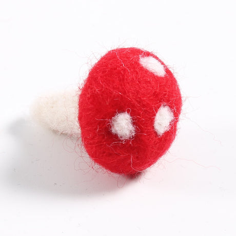 Five Handmade Woolen Felt Mushrooms