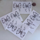 Dark Bow Temporary Tattoos Body Art