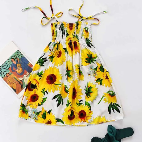 Summer Boho Girls Beach Dress 2 - 12 Years With Necklace Gift