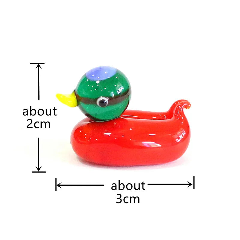 Glass Duck Mini Figurines Tea Pets