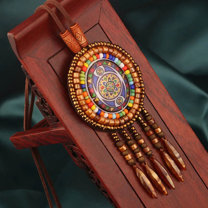 Handmade Beaded Leather Boho Necklaces