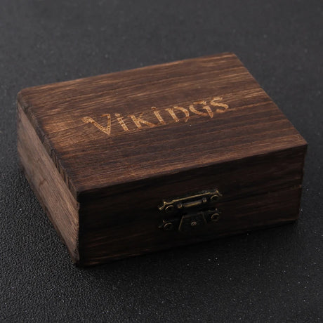 Stainless Steel Nordic Viking Norse Raven Cuff Bangle Mens Gift with Wooden Box