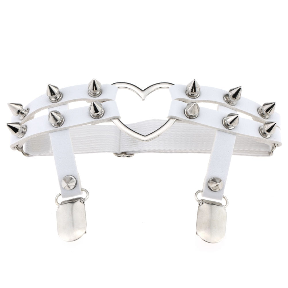 Studded Heart Thigh Garter