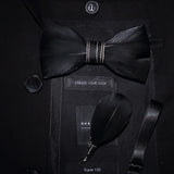 Men's Bow Tie & Pin Set Handmade Natural Feather Gift Box