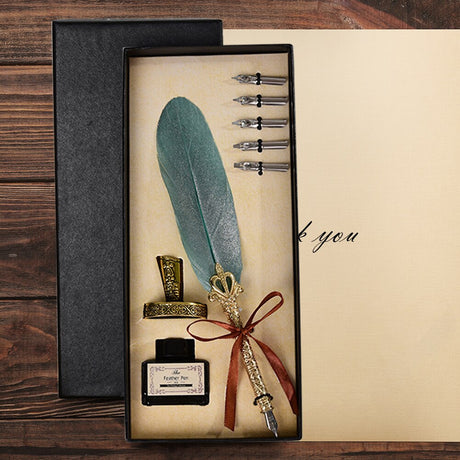 Calligraphy Feather Quill Fountain Pen Set Gift Box
