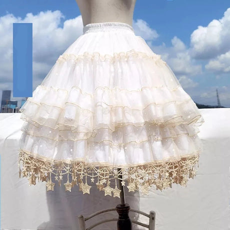 Lunar Star Lolita Petticoat Adjustable Fish Bone Carmen Skirt