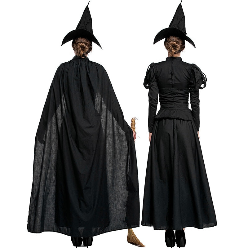 Evil Witch Queen Halloween Costume Medieval Gothic Enchantress Cosplay