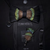 Men's Bow Tie & Pin Set Handmade Natural Feather Gift Box