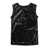 Mens Sequinned Tank Tops Festival Rave Party Clubwear