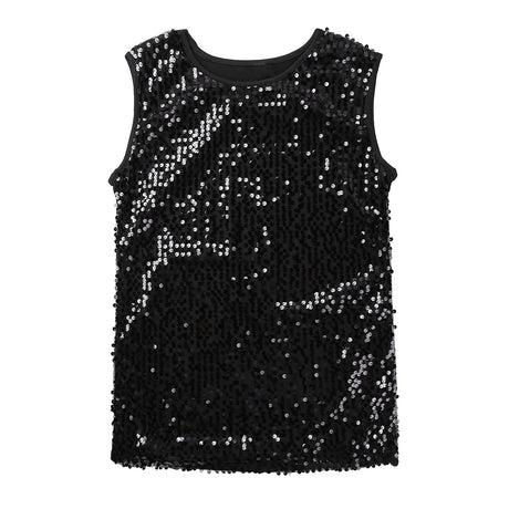 Mens Sequinned Tank Tops Festival Rave Party Clubwear