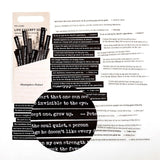 Poetry and Prose Word Sentence Stickers Art Journal Scrapbooking Stickers