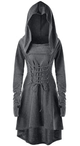 Archer's Goblincore Hooded  Lace Up Tunic Dress