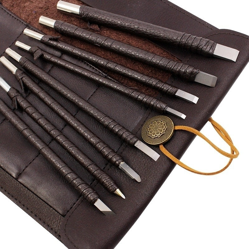 Tungsten Steel Stone Carving Hand Tools Set Chisel Set Woodworking Carving Tools