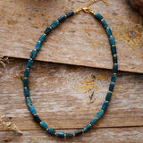 Apatite Lariat Natural Stone Choker Necklaces