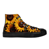Sunflower Field Days High Top Canvas Shoes - Black