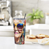 Golden Girl 20oz Stainless Steel Straw Lid Cup
