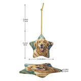 Golden Retriever Ceramic Star Shape Christmas Ornament
