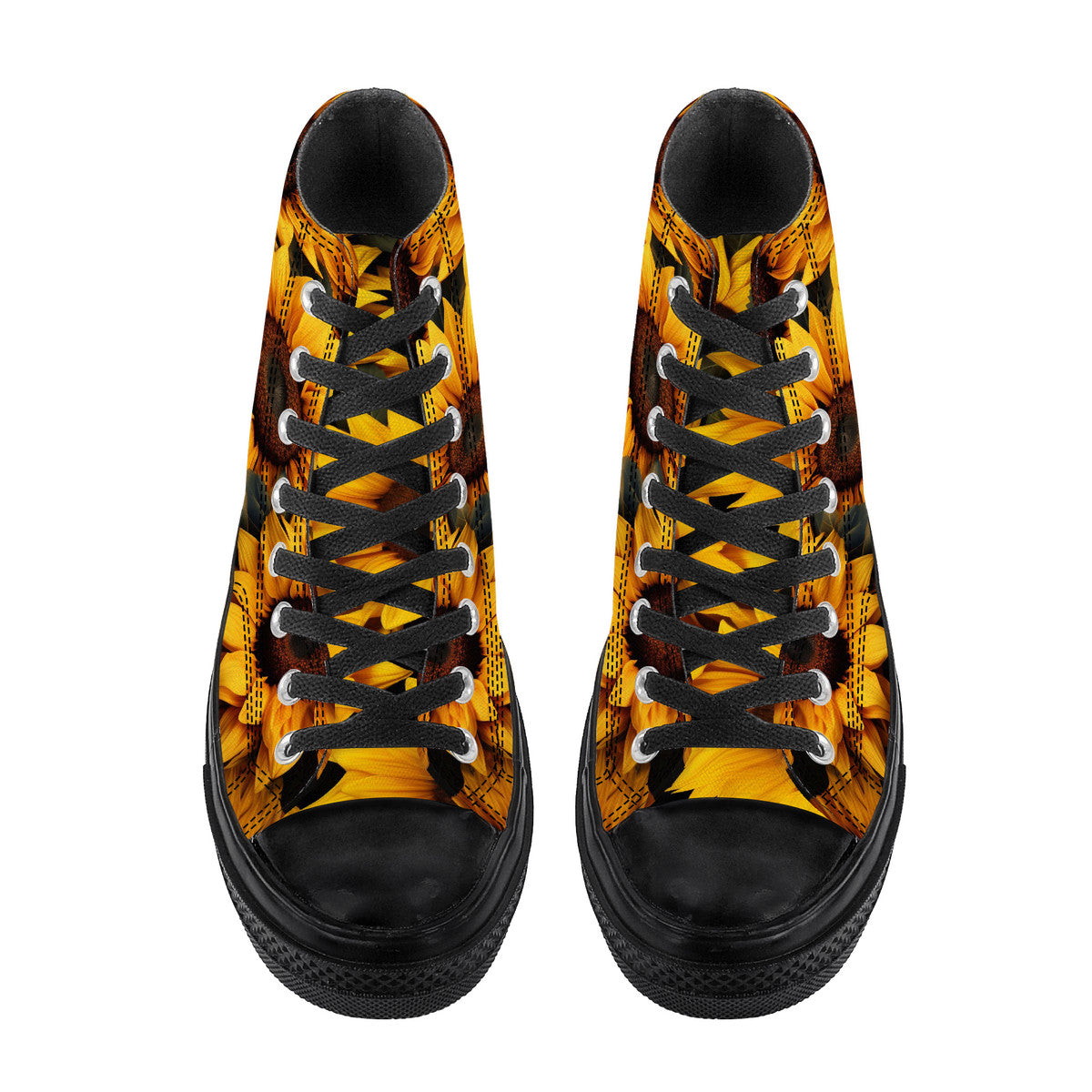 Sunflower Field Days High Top Canvas Shoes - Black