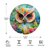 Garden Owl Round Steel Metal Wall Art Decor
