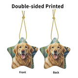 Golden Retriever Ceramic Star Shape Christmas Ornament
