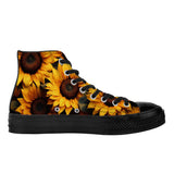 Sunflower Field Days High Top Canvas Shoes - Black