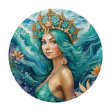 Mermaid Margot Round Steel Metal Art Decor