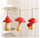 1/3Pcs Red Mushroom Christmas Tree Hanging Ornaments