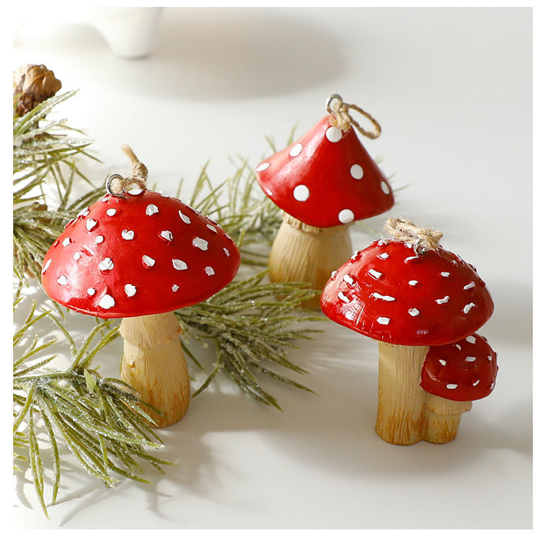 1/3Pcs Red Mushroom Christmas Tree Hanging Ornaments