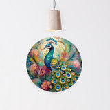 Garden Peacock Round Steel Metal Art Decor
