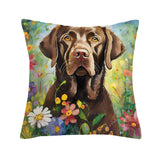 Love Is A Chocolate Labrador Cushion Cover