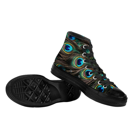 Peacock High Top Canvas Shoes - Black