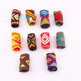 Mix Fabric Dread Dreadlock Tube Beads Clips Cuffs for Hair Braid Beads 10pcs
