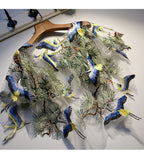 Woodland Blue Cranes Embroidered Shawl Bolero Capes