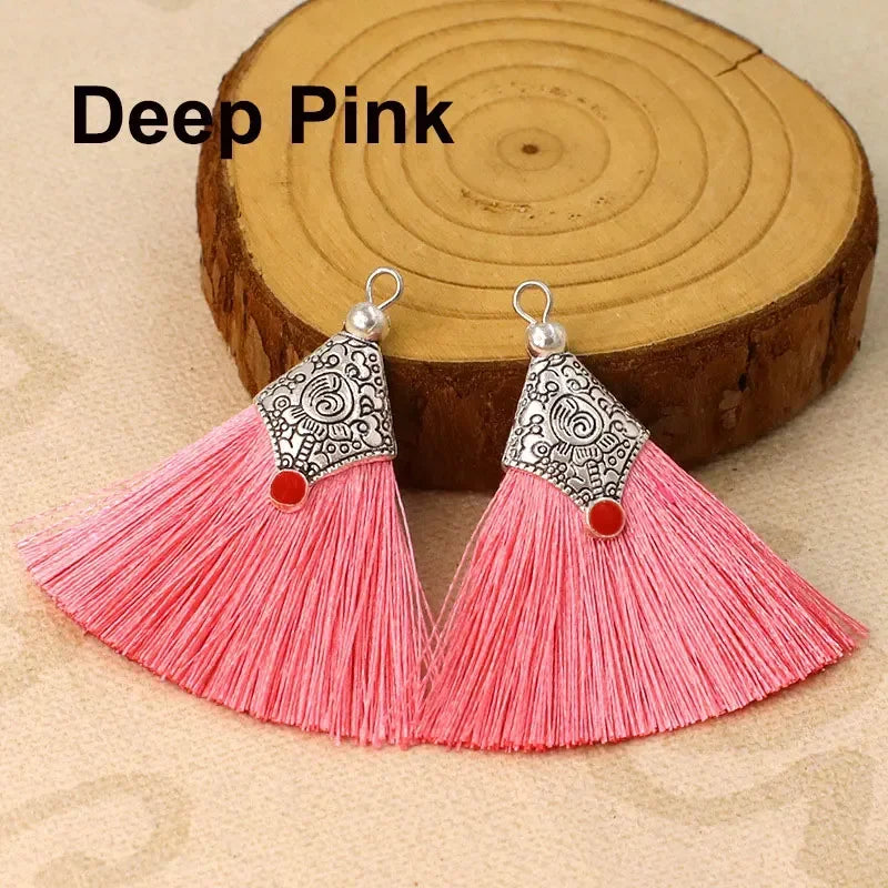 2/4/6Pcs Mini Craft Tassel Handmade Soft Silk Tassel for Earring Jewelry Making DIY Projects Keychain Bookmarks