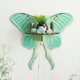Luna Moth Necklace Display Wooden Floating Shelves Boho Home Decoration