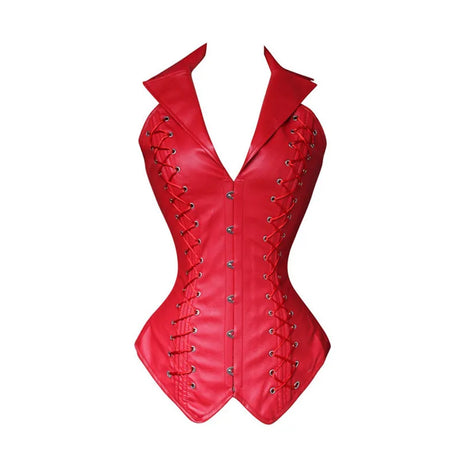 Vampira Draven's Lace-Up Steel Boned PU Corset