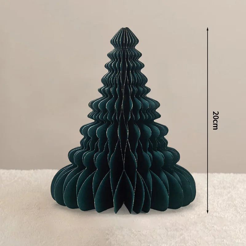 Christmas Paper Honeycomb Decorations Ball Folding Christmas Tree Table 3D Ornaments