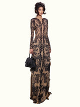 Wild Horses Full Sleeve Long Bodycon Dress Stretch