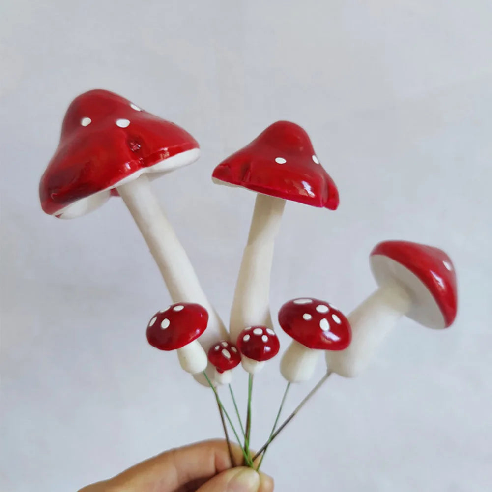 Mushroom Picks 33PCS Miniatures Artificial Foam Resin Fairy Garden Bonsai Pot Plant Decor