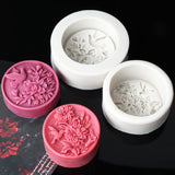 Round Peony Silicone Soap Moulds DIY Candle Resin Chocolate Ice Soap Making Tool