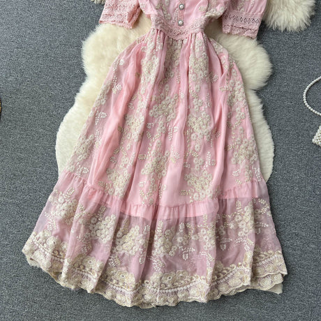 Lilou's Vintage French Inspired Lace Embroidery Sundress