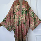 Paris Double-sided Print Silk Feel Long Sleeve Boho Kimono Duster