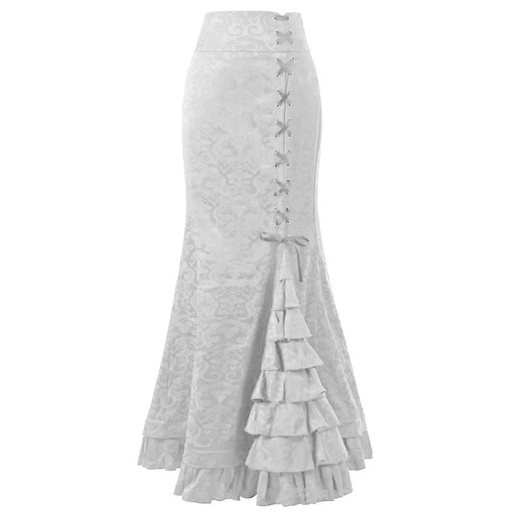 Gothic Long Steampunk Trumpet Skirts