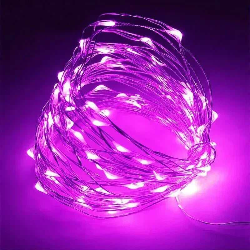 1m-30m Copper Wire LED String Light 8 Colours Fairy Lights Battery Powered