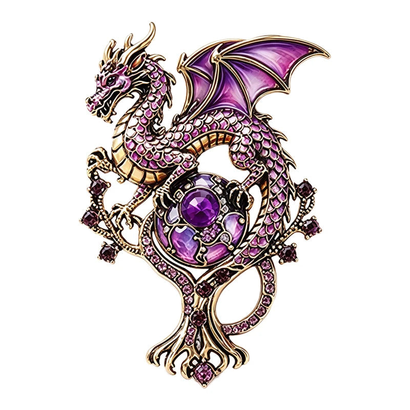 Magical Dragon Brooches 5 Colours