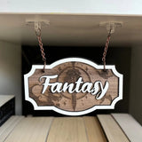 Wooden Bookshelf Signs Library Decor