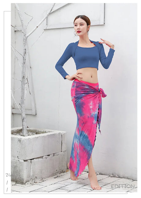 Asymmetric Belly Dance Tie-dry Skirt