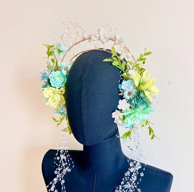 Forest Fae Woodland Elf Hair Crown Elven Cosplay Headpiece